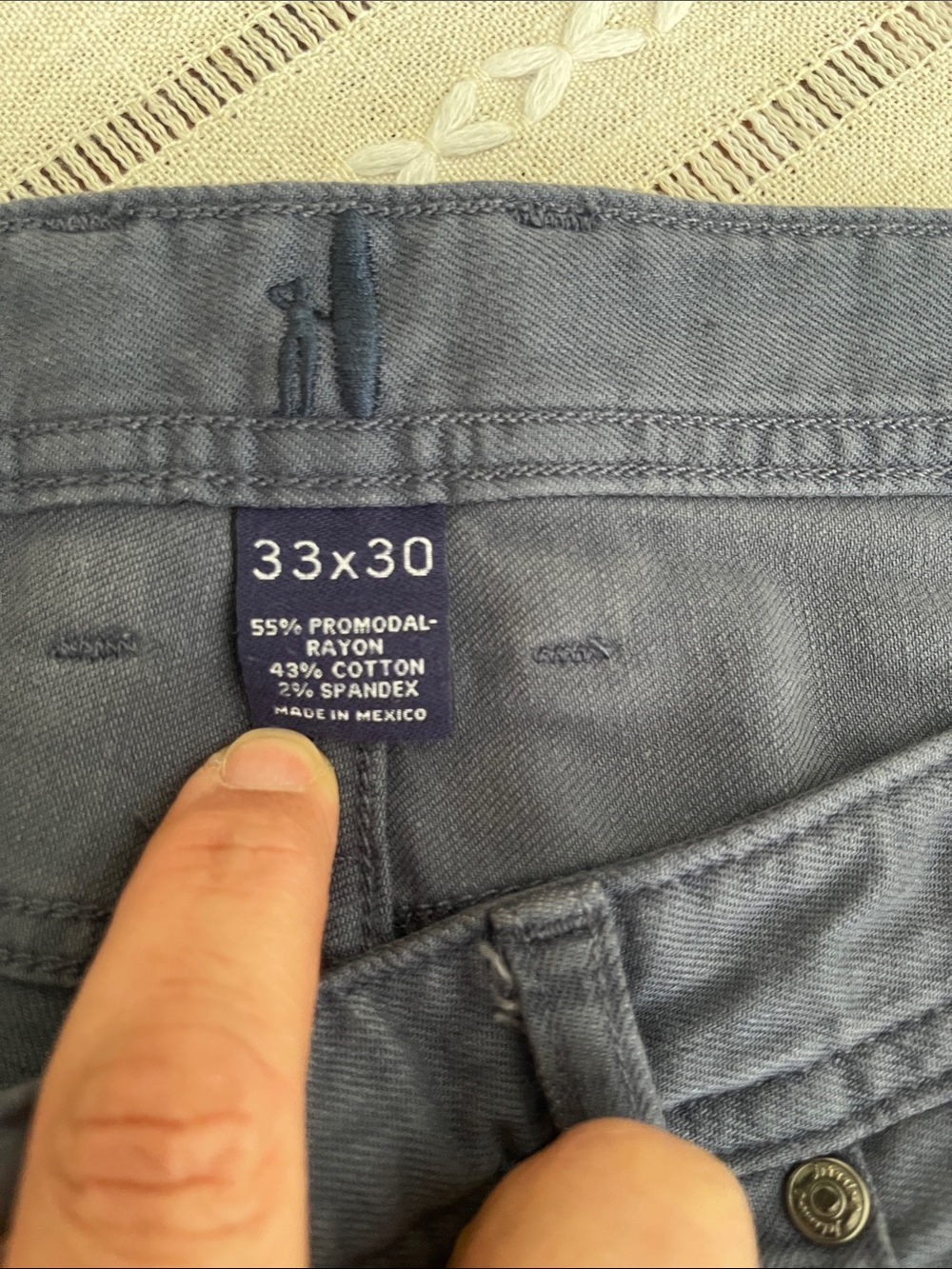 johnnie-O Slim Straight Jeans in Navy - Picture 2 of 4